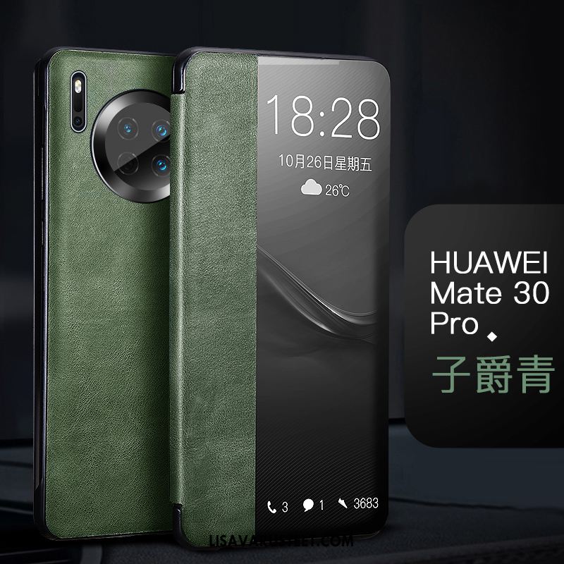 Huawei Mate 30 Pro Kuoret Vihreä Nahka Nahkakotelo Murtumaton Uusi Verkossa