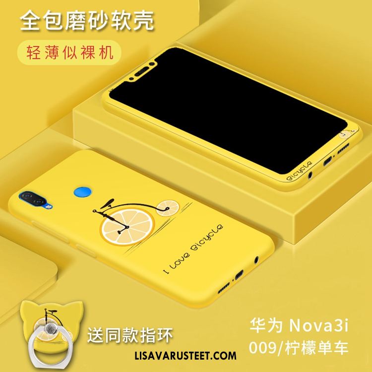 Huawei Nova 3i Kuoret Trendi Karkaisu Keltainen Sarjakuva Pesty Suede Osta