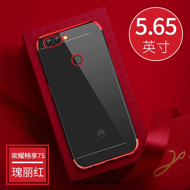 Huawei P Smart Kuoret Punainen All Inclusive Läpinäkyvä Pehmeä Neste Silikoni Halvat