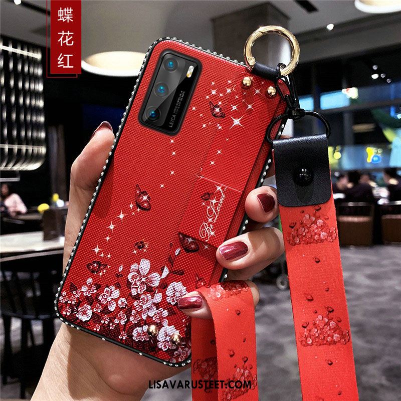 Huawei P40 Kuoret Pehmeä Neste Suojaus Kuori Punainen Puhelimen Halvat