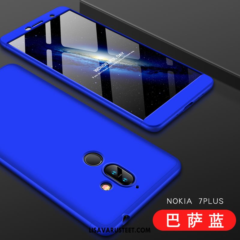 Nokia 7 Plus Kuoret Pesty Suede Sininen Puhelimen All Inclusive Trendi Kuori Verkossa