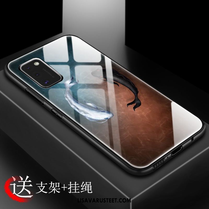 Samsung Galaxy A41 Kuoret Karkaisu Malli Kiinalainen Tyyli Näytönsuojus Punainen Kuori Osta
