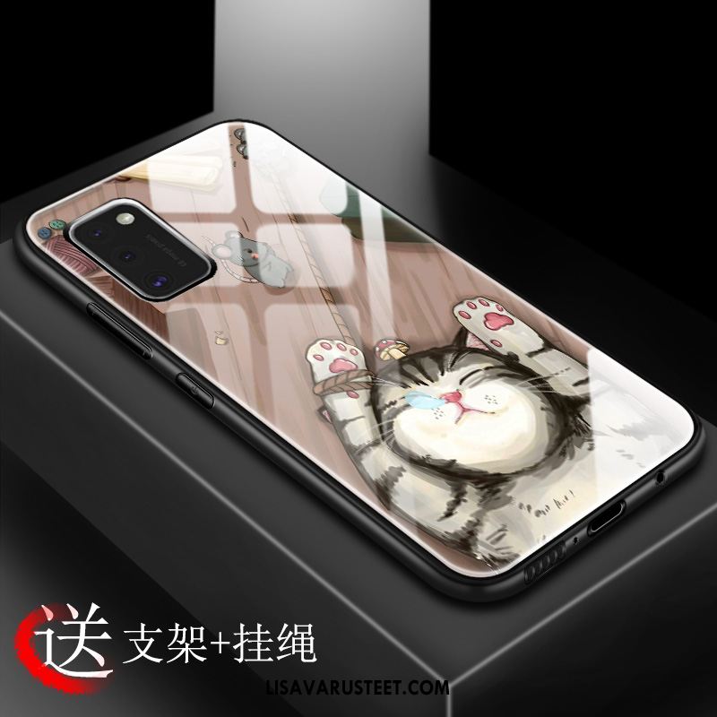 Samsung Galaxy A41 Kuoret Karkaisu Malli Kiinalainen Tyyli Näytönsuojus Punainen Kuori Osta
