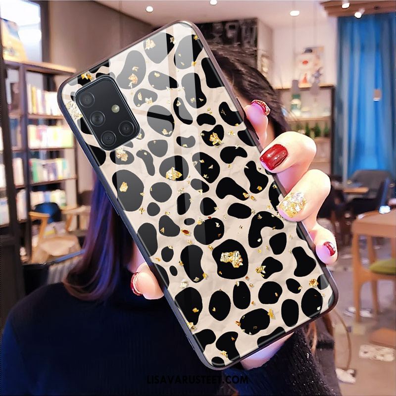 Samsung Galaxy A71 Kuoret Kuori Leopardi Musta Kotelo Lasi Verkossa