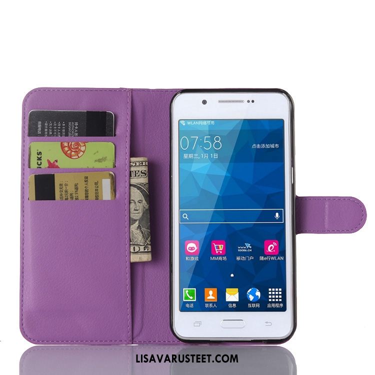 Samsung Galaxy A8 Kuoret Murtumaton Nahkakotelo Trendi Salkku Violetti Kuori Osta