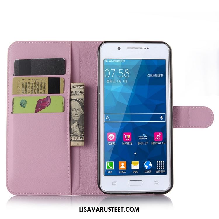 Samsung Galaxy A8 Kuoret Murtumaton Nahkakotelo Trendi Salkku Violetti Kuori Osta