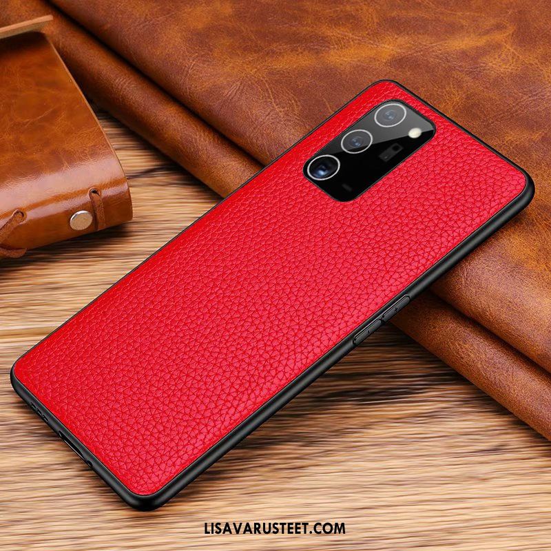 Samsung Galaxy Note20 Kuoret Punainen Aito Nahka Takakansi All Inclusive Kuori Osta