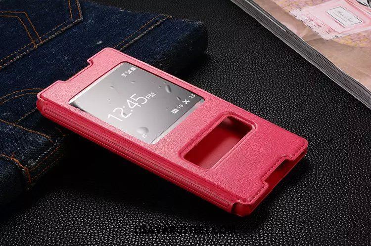 Sony Xperia Z3+ Kuoret Suojaus Nahkakotelo Aito Nahka Viini Punainen Puhelimen Verkossa