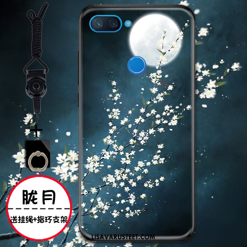 Xiaomi Mi 8 Lite Kuoret Muste Kukka Sininen Pehmeä Neste Pieni Osta