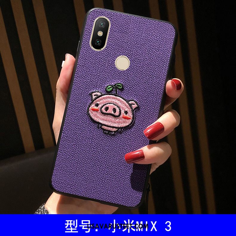 Xiaomi Mi Mix 3 Kuoret Suojaus Sarjakuva Kirjonta Pieni Murtumaton Halpa