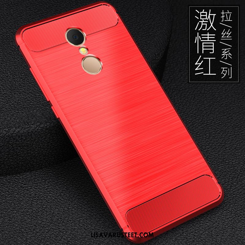 Xiaomi Redmi 5 Kuoret Kotelo Pehmeä Neste Pesty Suede Punainen Murtumaton Myynti