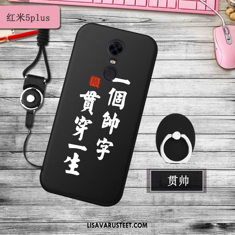 Xiaomi Redmi 5 Plus Kuoret All Inclusive Pesty Suede Kuori Silikoni Musta Myynti