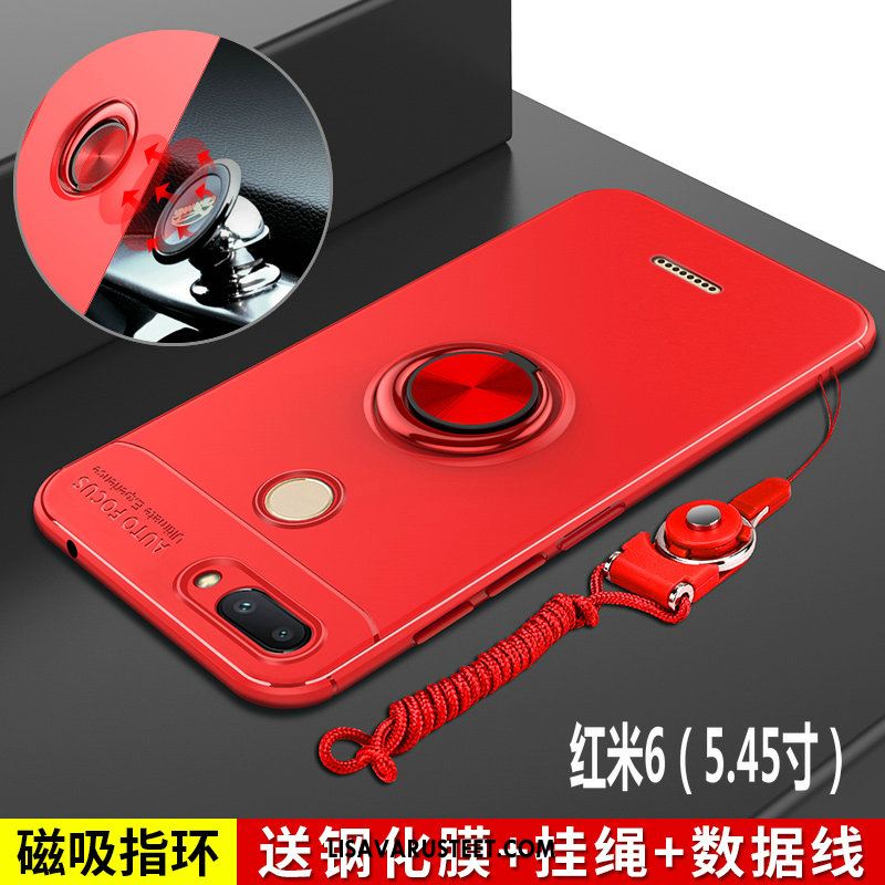 Xiaomi Redmi 6 Kuoret Puhelimen All Inclusive Pesty Suede Punainen Ohut Osta