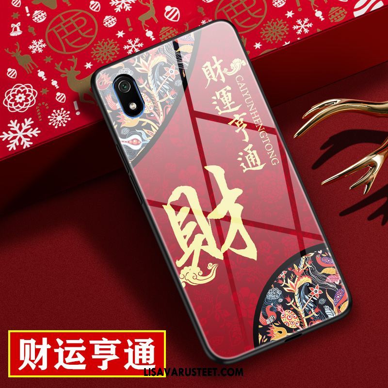 Xiaomi Redmi 7a Kuoret Lasi Kiinalainen Tyyli Punainen Persoonallisuus Peili Kuori Halvat