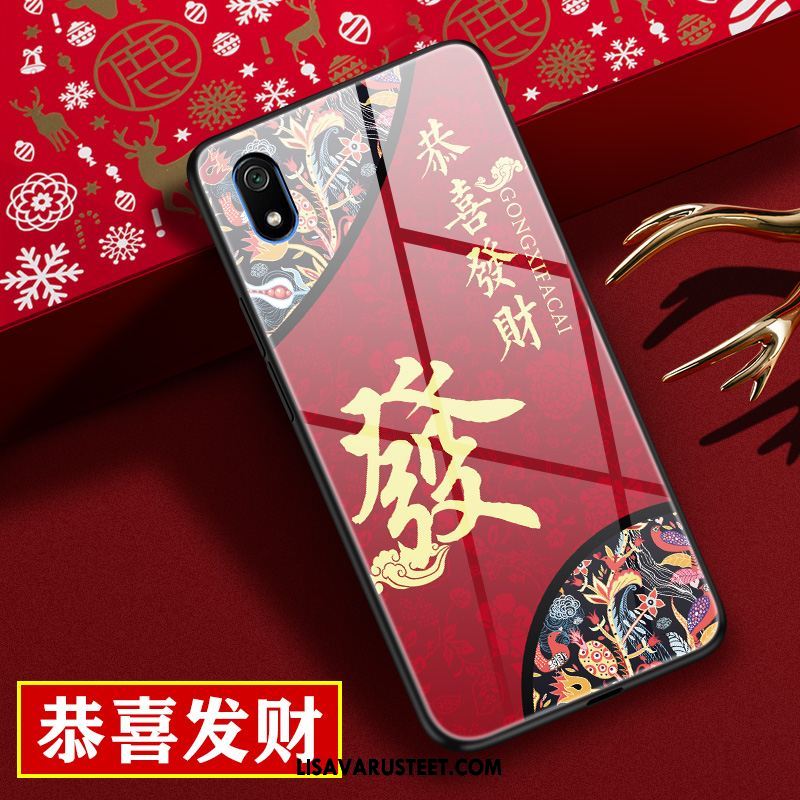 Xiaomi Redmi 7a Kuoret Lasi Kiinalainen Tyyli Punainen Persoonallisuus Peili Kuori Halvat