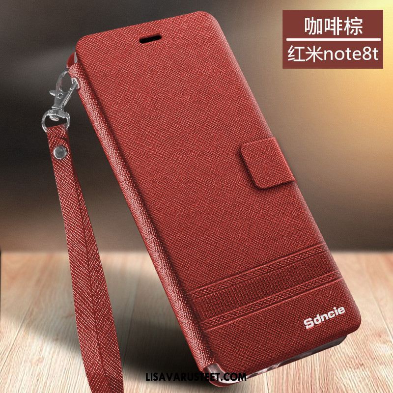Xiaomi Redmi Note 8t Kuoret Punainen Liiketoiminta Suojaus Nahkakotelo Kuori Tarjous