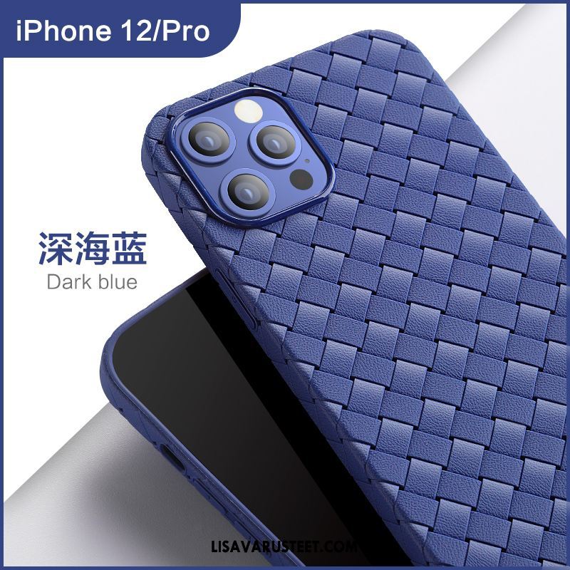 iPhone 12 Pro Kuoret Murtumaton Kudonta Pehmeä Neste Sininen Kuori Osta