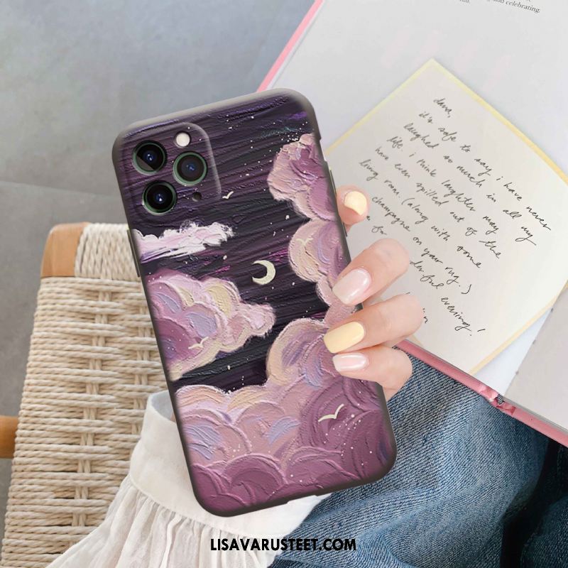 iPhone 12 Pro Max Kuoret Puhelimen Silikoni Alkuperäinen Violetti Öljyvärimaalaus Halvat