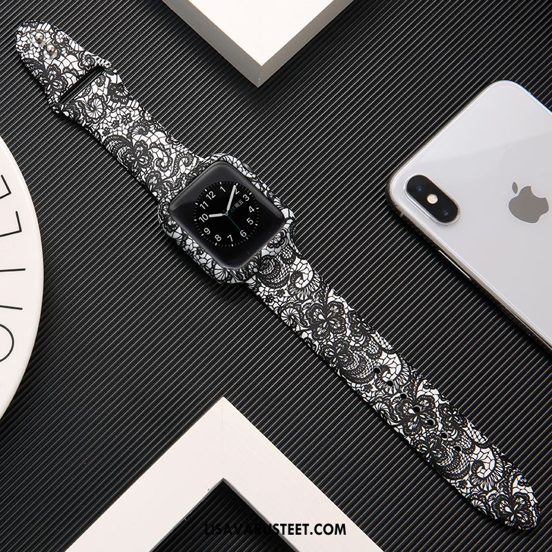 Apple Watch Series 3 Kuoret Suojaus Silikoni Painatus Musta Tide-brändi Halvat