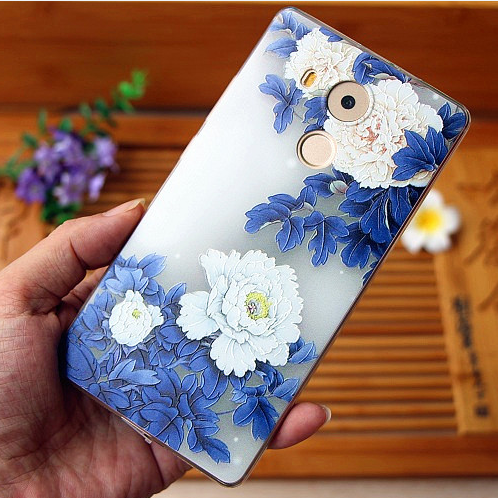 Huawei Mate 8 Kuoret Silikoni Sininen Pehmeä Neste Kukkia Ultra Osta