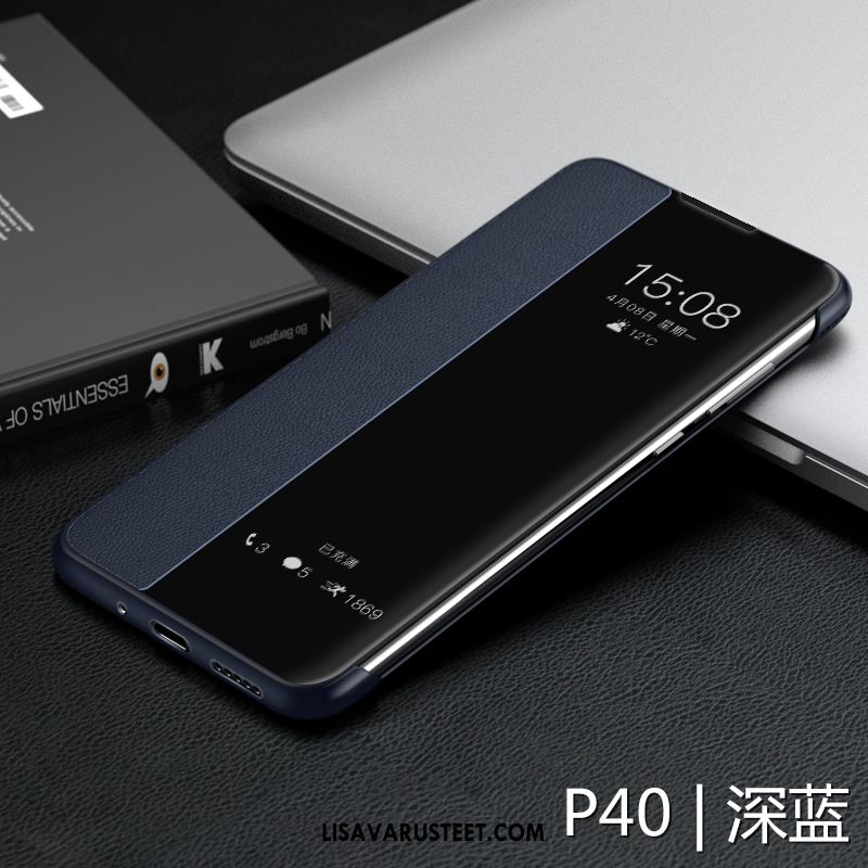 Huawei P40 Kuoret Murtumaton Sininen All Inclusive Kotelo Nahkakotelo Myynti
