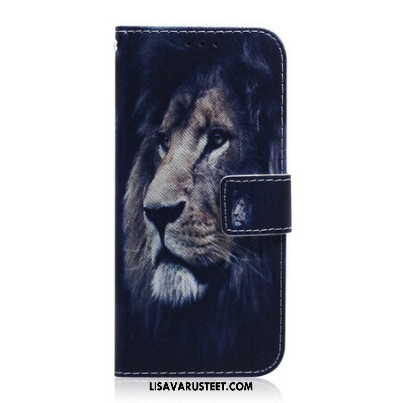 Nahkakotelo Samsung Galaxy S21 Ultra 5G Unelma-leijona