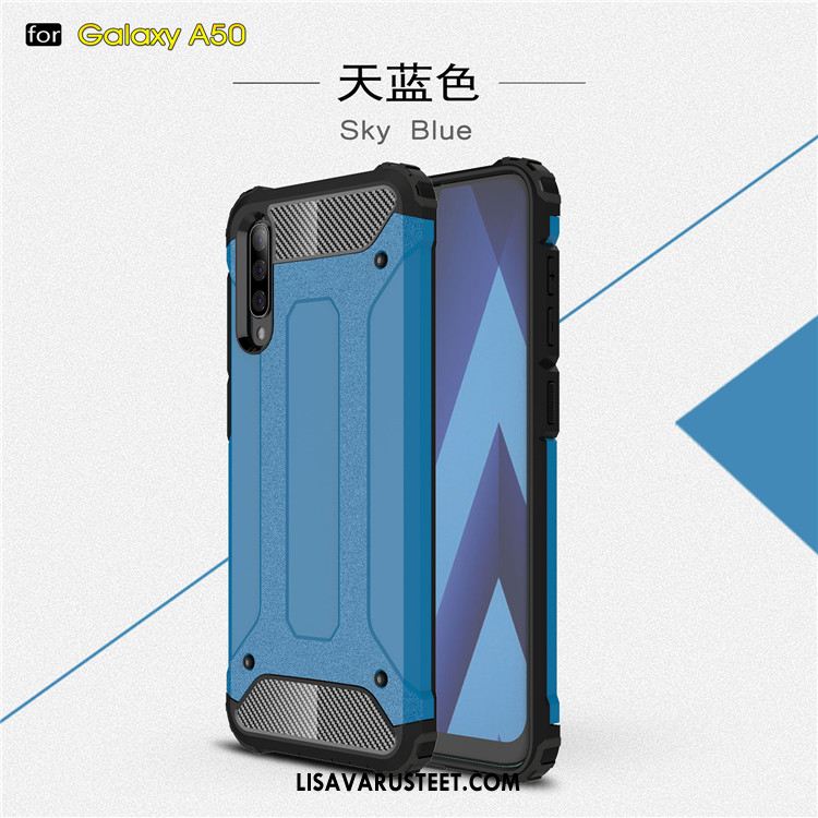 Samsung Galaxy A50 Kuoret Kuori Silikoni Sininen Suojaus Pehmeä Neste Netistä