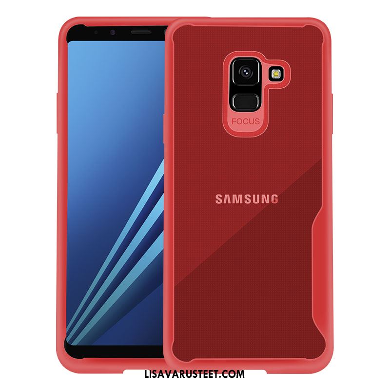 Samsung Galaxy J6 Kuoret Läpinäkyvä Tähti Suojaus Yksinkertainen Punainen Halvat