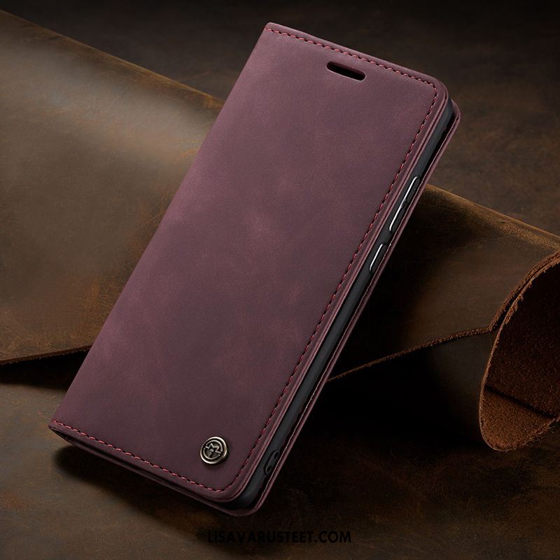 Samsung Galaxy Note 10 Kuoret Pehmeä Neste Näytönsuojus Viini Punainen Nahkakotelo Puhelimen Tarjous