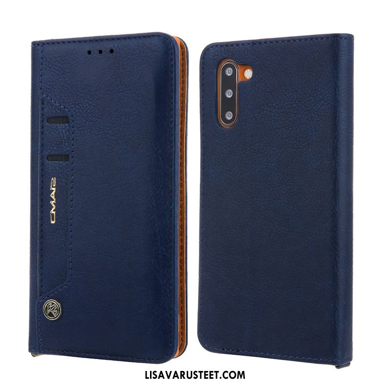 Samsung Galaxy Note 10 Kuoret Tähti Sininen Kortti Nahkakotelo Kuori Myynti