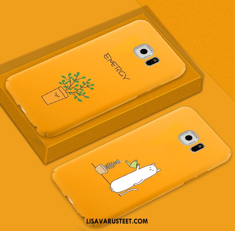Samsung Galaxy S6 Edge Kuoret Tähti Persoonallisuus Keltainen Pesty Suede Kuori Osta