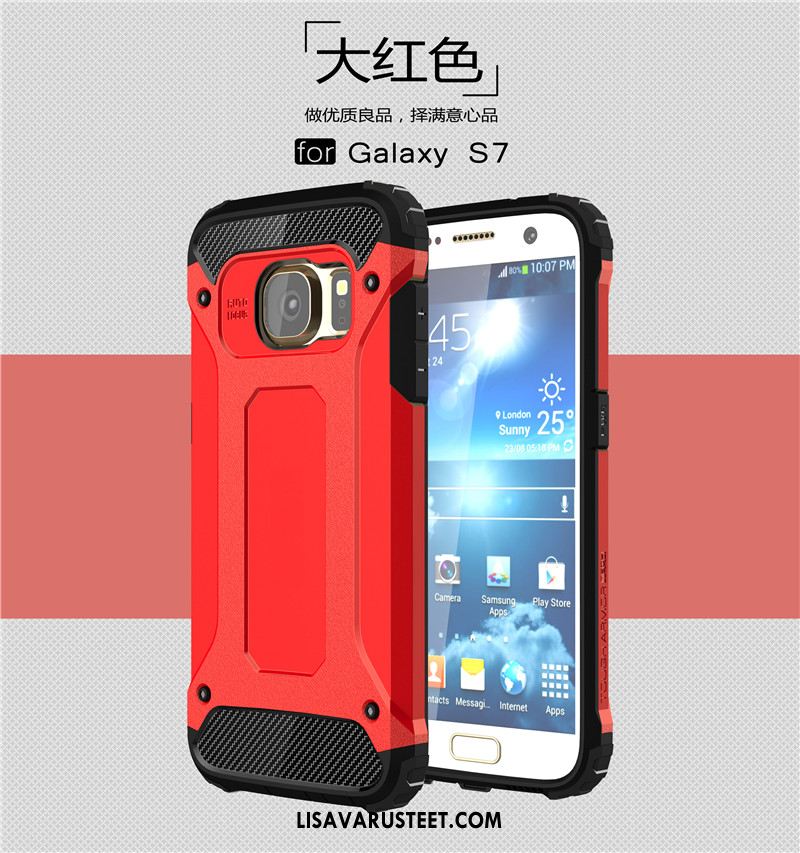 Samsung Galaxy S7 Kuoret Murtumaton Suojaus Panssari Punainen Puhelimen Myynti