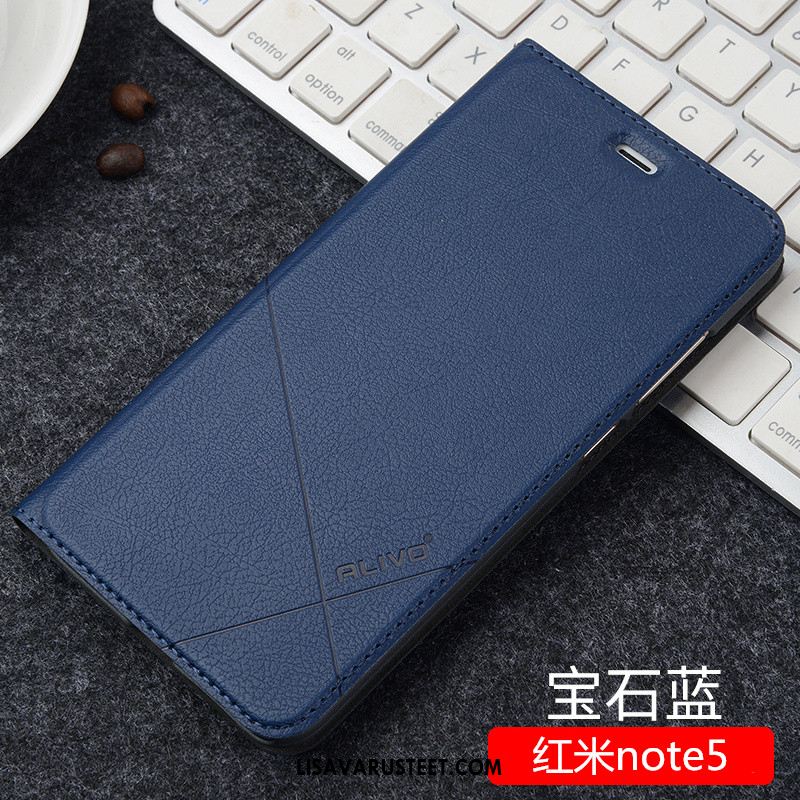 Xiaomi Redmi Note 5 Kuoret Nahkakotelo Puhelimen Sininen Suojaus Murtumaton Halpa