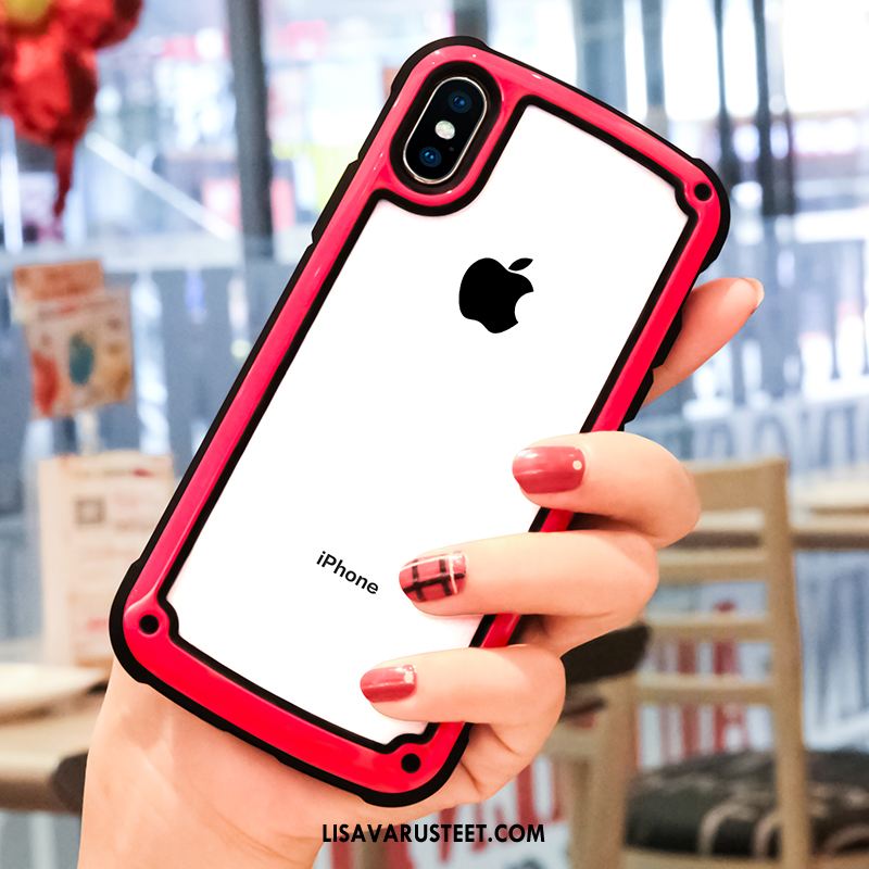 iPhone Xs Kuoret Puhelimen Tide-brändi Punainen Kotelo Läpinäkyvä Kuori Osta