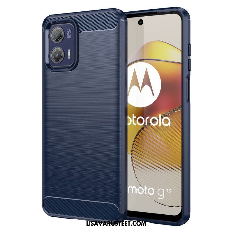 Case Moto G73 5G Harjattua Hiilikuitua