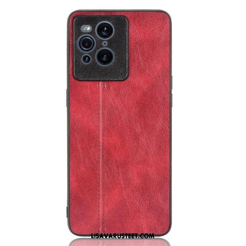 Case Oppo Find X3 Pro Couture-nahkaefekti