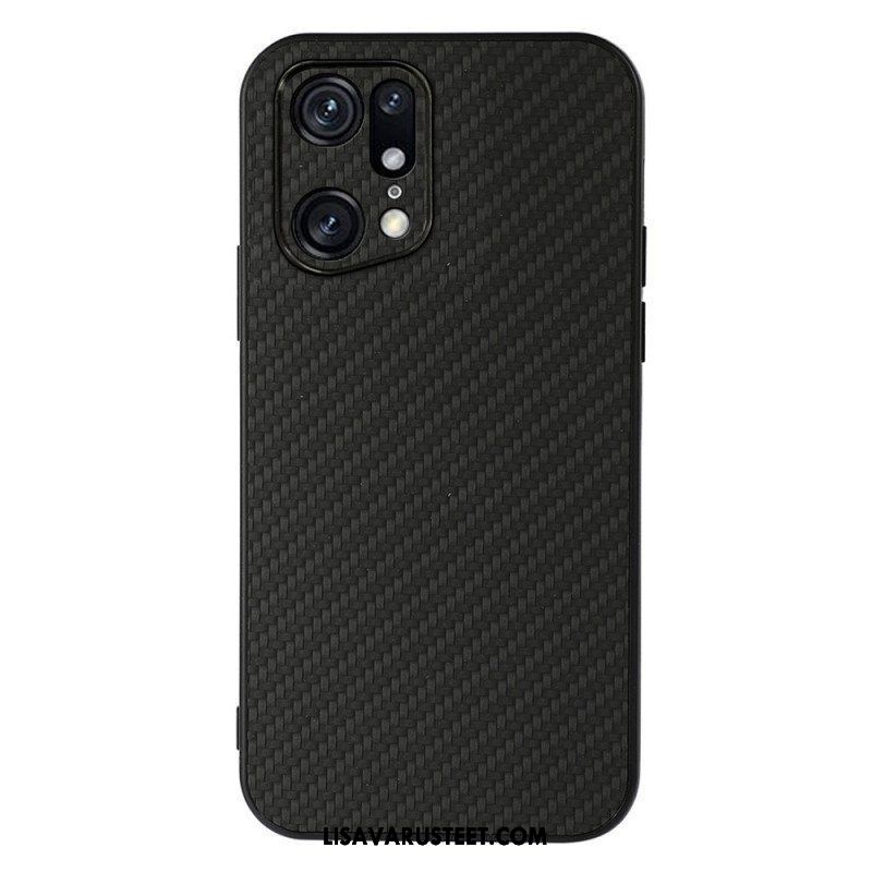 Case Oppo Find X5 Pro Nahkavaikutteinen Hiilikuiturakenne