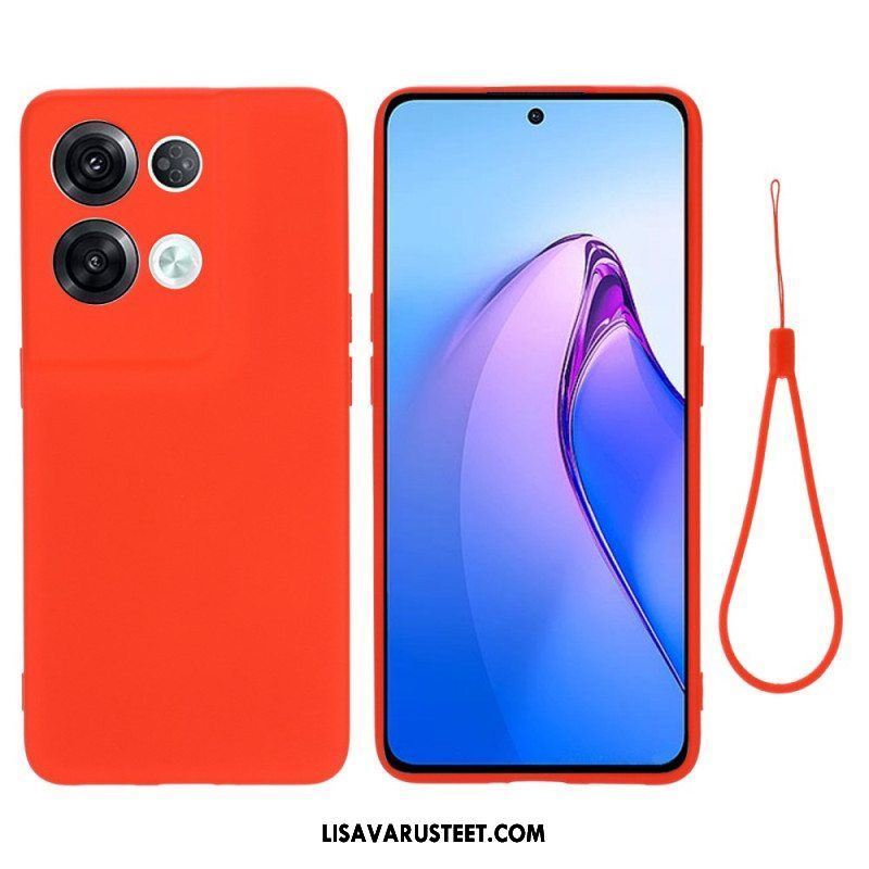 Case Oppo Reno 8 Pro Suojaketju Kuori Strappy Nestemäinen Silikoni