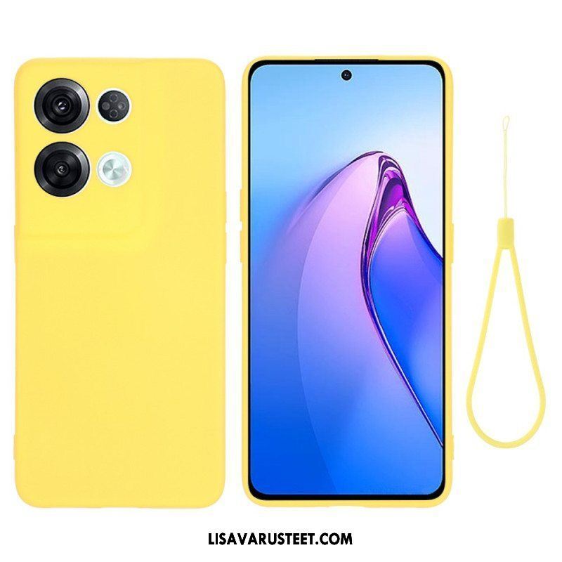 Case Oppo Reno 8 Pro Suojaketju Kuori Strappy Nestemäinen Silikoni