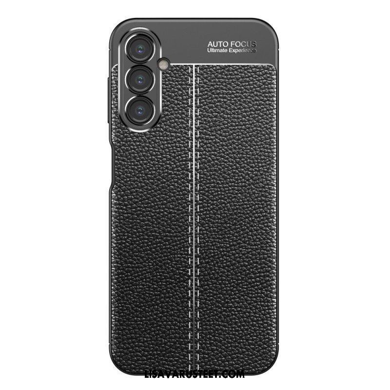 Case Samsung Galaxy A14 / A14 5G Kaksilinjainen Litsi-nahkaefekti