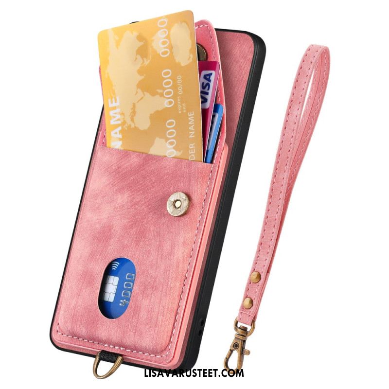 Case Samsung Galaxy A17 4g / 5g Puhelinkuoret Mokkanahkakuvio Korttikotelolla Ja Nauhalla