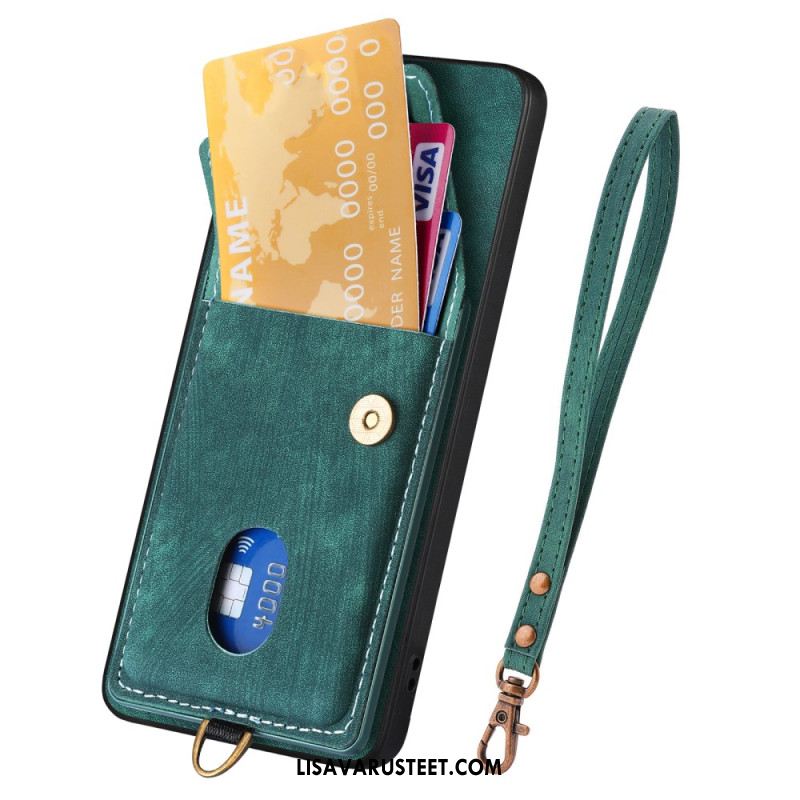 Case Samsung Galaxy A17 4g / 5g Puhelinkuoret Mokkanahkakuvio Korttikotelolla Ja Nauhalla