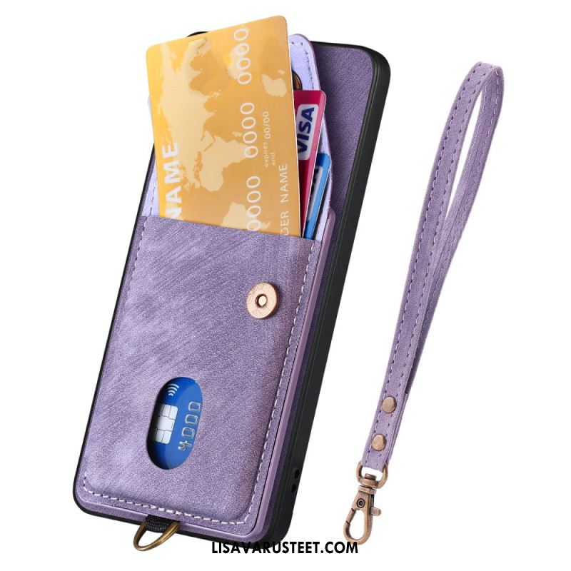 Case Samsung Galaxy A17 4g / 5g Puhelinkuoret Mokkanahkakuvio Korttikotelolla Ja Nauhalla