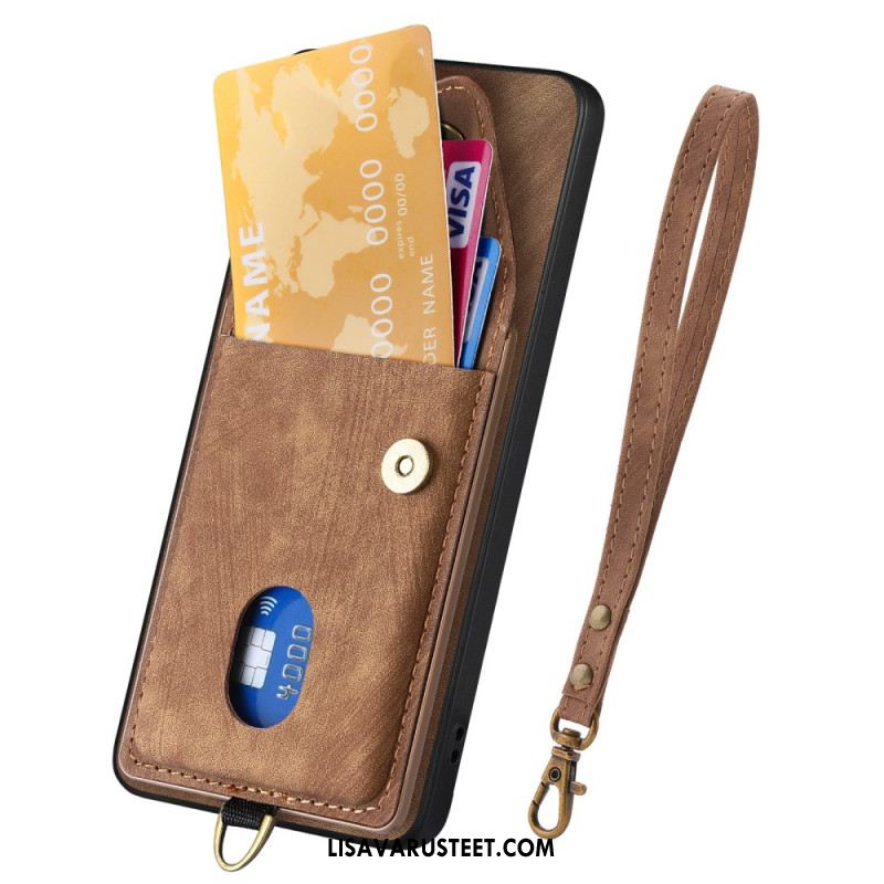 Case Samsung Galaxy A17 4g / 5g Puhelinkuoret Mokkanahkakuvio Korttikotelolla Ja Nauhalla