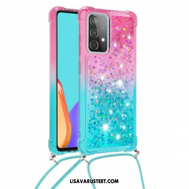 Case Samsung Galaxy A52 4G / A52 5G / A52s 5G Silikonipaljetteja Ja Johto