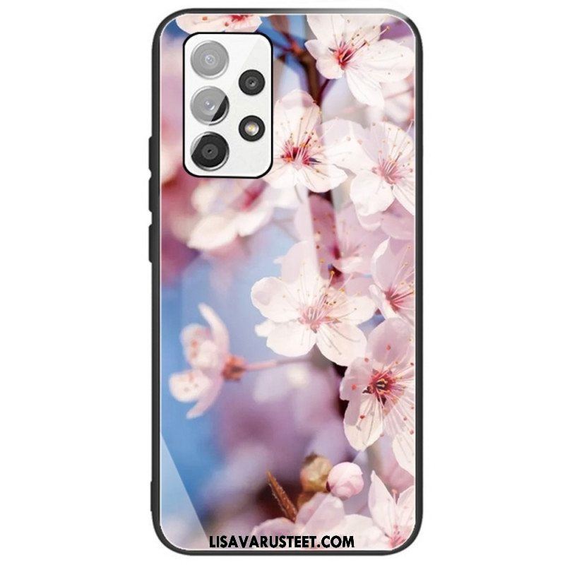 Case Samsung Galaxy A53 5G Karkaistua Lasia Kukkia