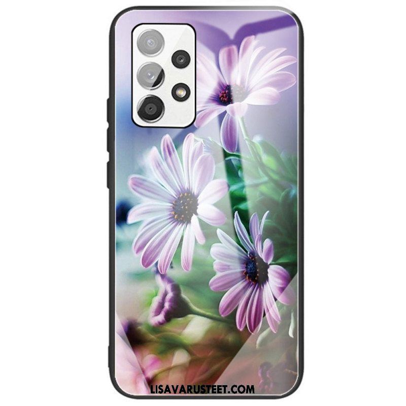 Case Samsung Galaxy A53 5G Karkaistua Lasia Kukkia