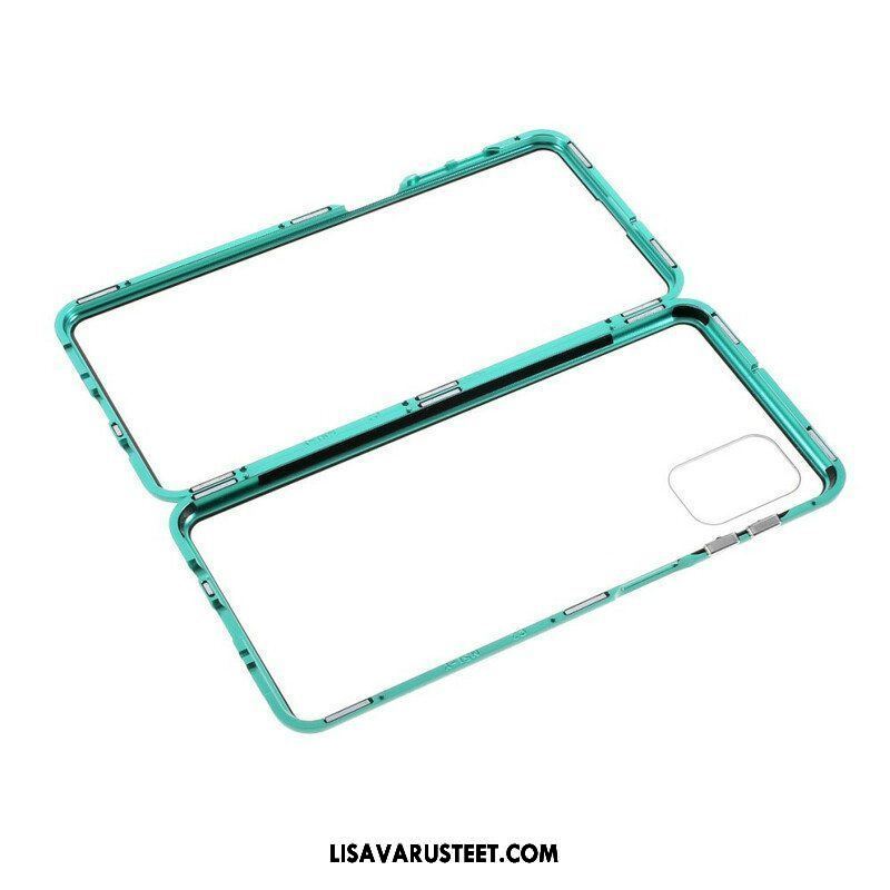 Case Samsung Galaxy M51 Metallireunat Ja Karkaistu Lasi