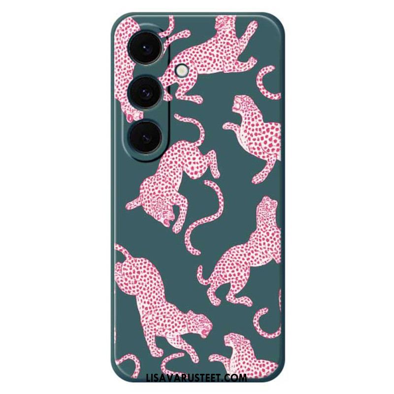 Case Samsung Galaxy S25 Fe Puhelinkuoret Vaaleanpunainen Leopardikuvioinen Silikoni