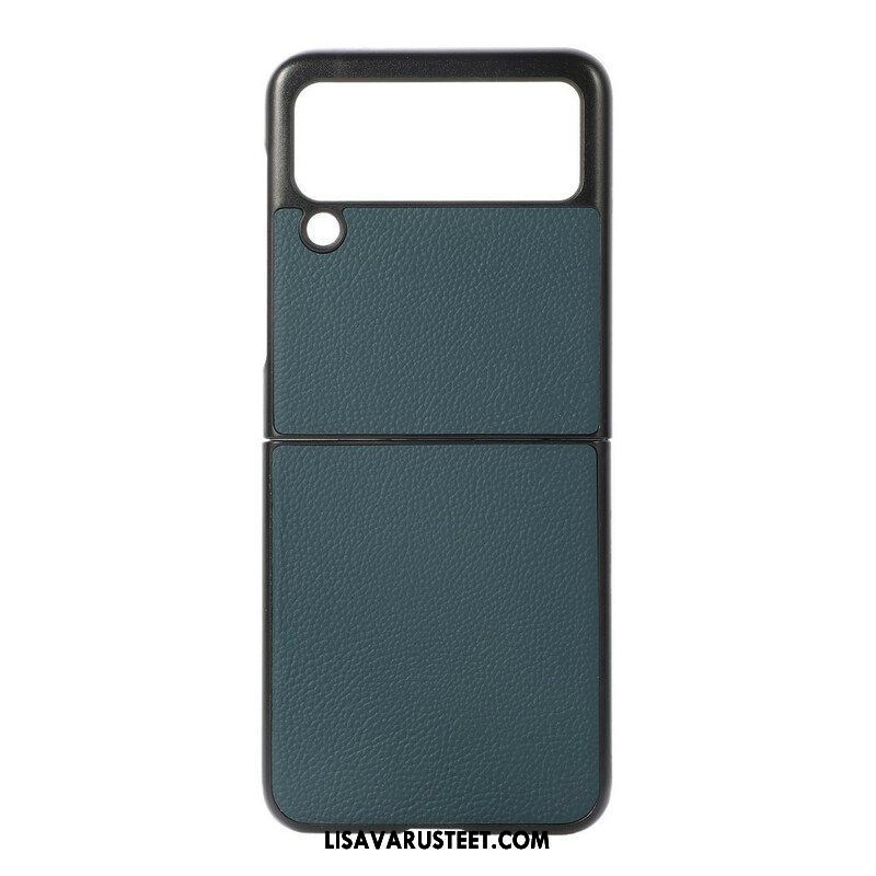 Case Samsung Galaxy Z Flip 3 5G Kotelot Flip Aitoa Litsi-nahkaa